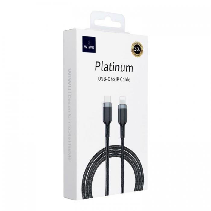 WIWU - WiWU Platinum Series Data Cable Wi-C013 USB C to Lightning 30W 1,2m Svart