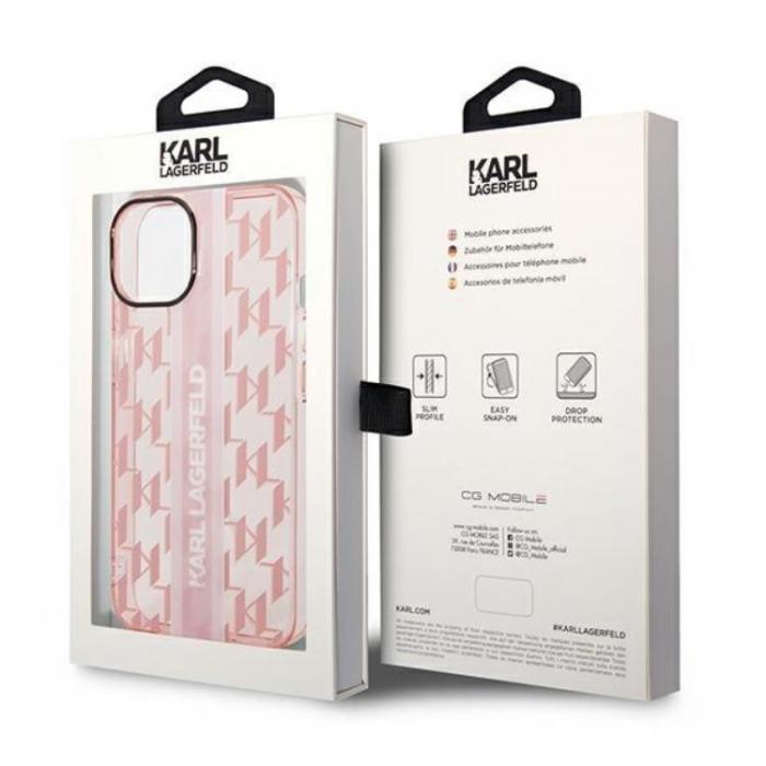 KARL LAGERFELD - Karl Lagerfeld iPhone 14 Plus Skal Mono Vertical Stripe - Rosa