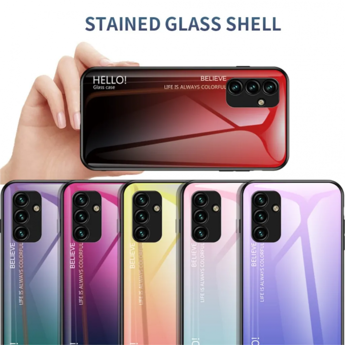 Taltech - Galaxy A14 Mobilskal Flexibelt - Gradient Rd Svart