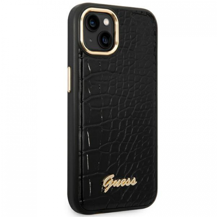 Guess - GUESS iPhone 14 Plus Skal Croco Collection - Svart