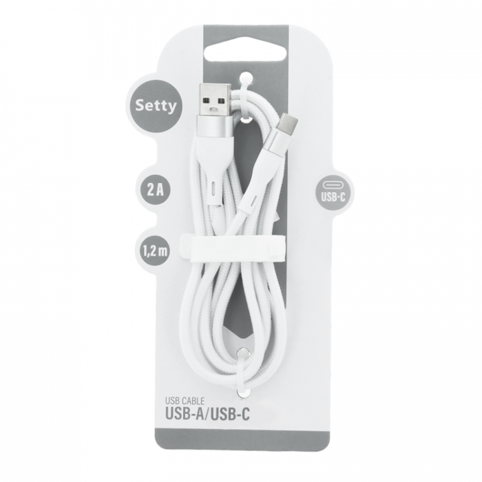 Setty - Setty USB Till USB-C Kabel 1.2m 2A KSA-C-1.220 - Vit