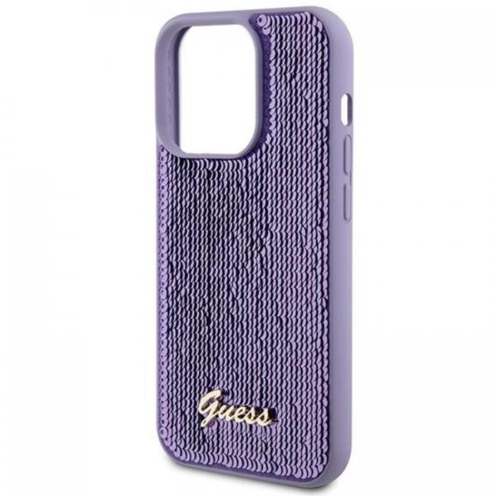 Guess - Guess iPhone 15 Pro Mobilskal Sequin Script Metal - Lila