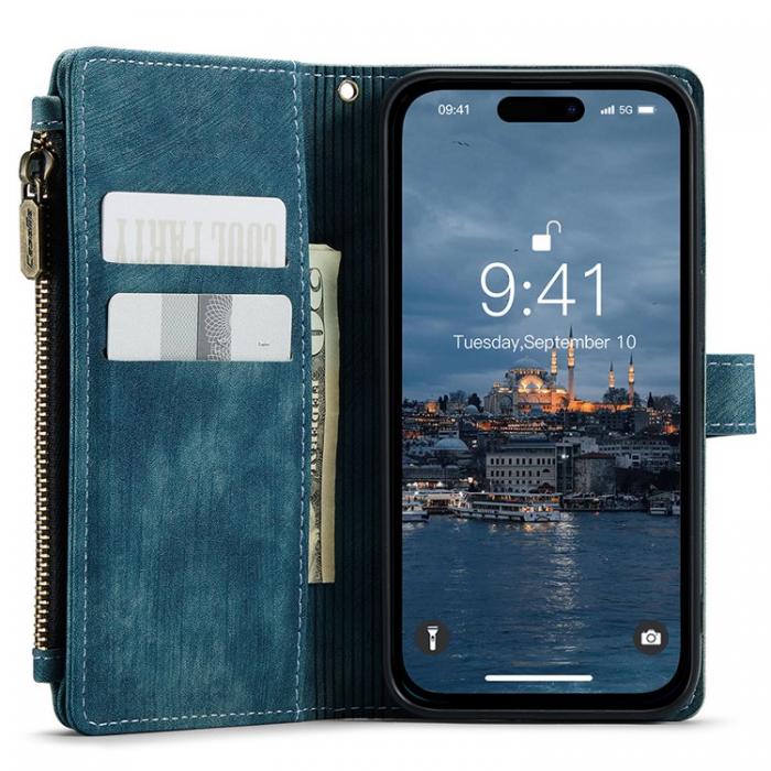 Caseme - CASEME iPhone 15 Pro Plnboksfodral C30 Zipper - Bl