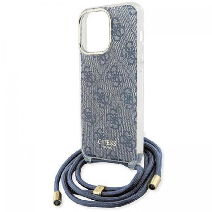 Guess - Guess iPhone 15 Pro Max Mobilskal Crossbody Cord Print - Bl