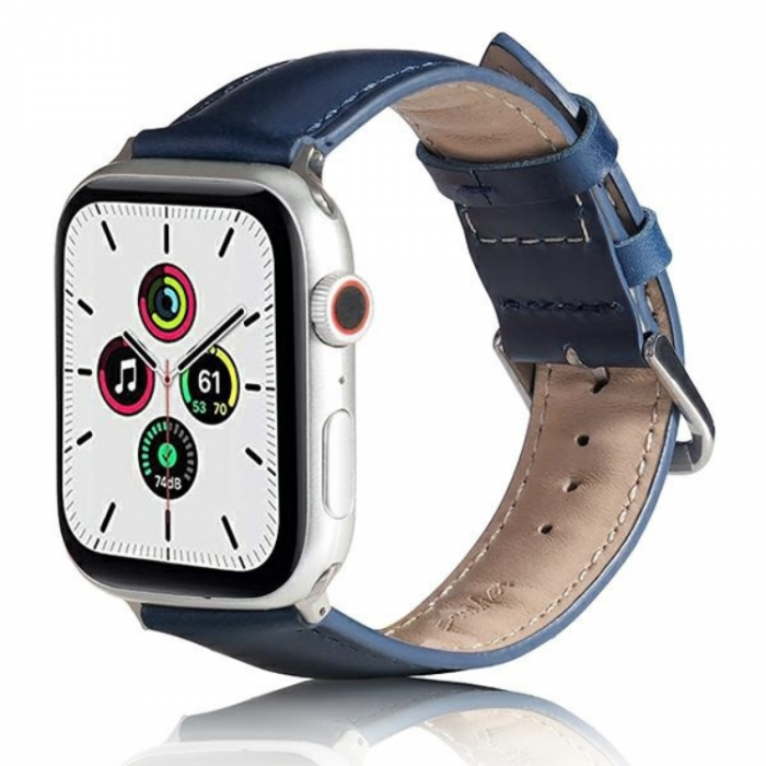 Beline - Beline Apple Watch (38/40/41mm) Armband Lder - Bl