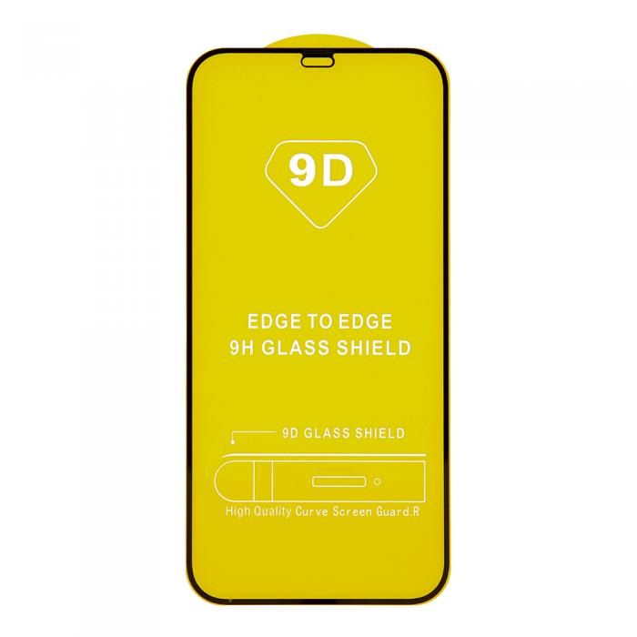 OEM - Hrdat glas 9D iPhone 14 Pro svart ram