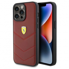 Ferrari - Ferrari iPhone 15 Pro Max Mobilskal Läder Stitched Lines