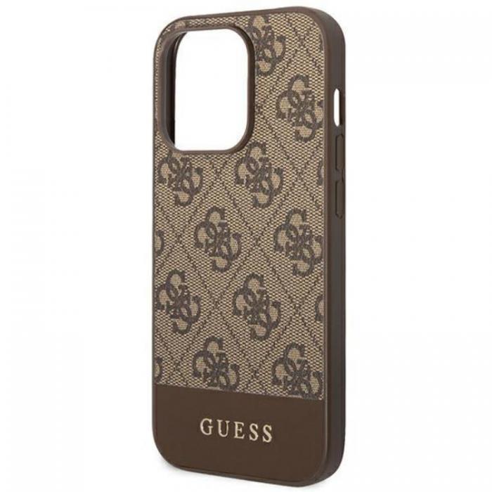 Guess - GUESS iPhone 14 Pro Skal Stripe Collection - Brun