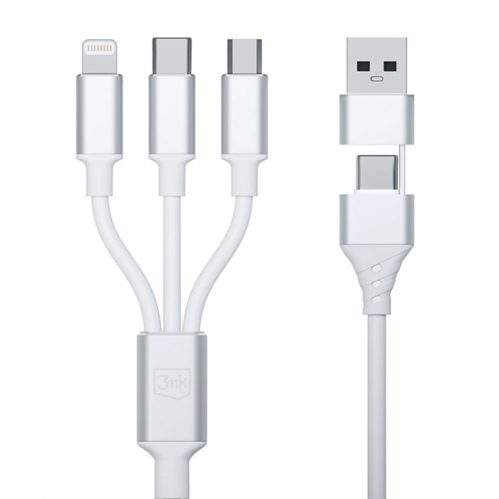 3MK - 3mk 3in1 USB-A till USB-C, Lightning, microUSB kabel 1.5m