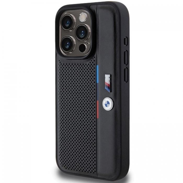 BMW - BMW iPhone 15 Pro Max Mobilskal Perforated Tricolor Line