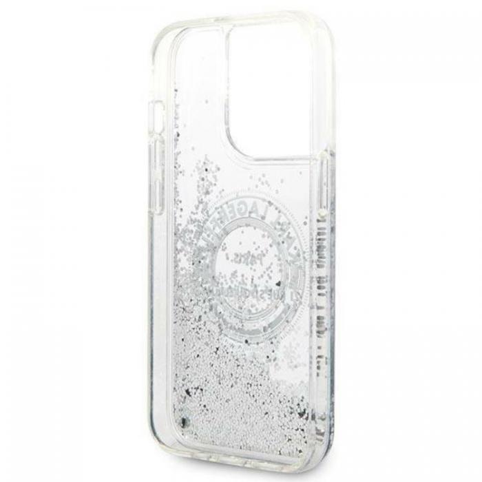 KARL LAGERFELD - Karl Lagerfeld iPhone 14 Pro Max Skal Liquid Glitter RSG - Silver