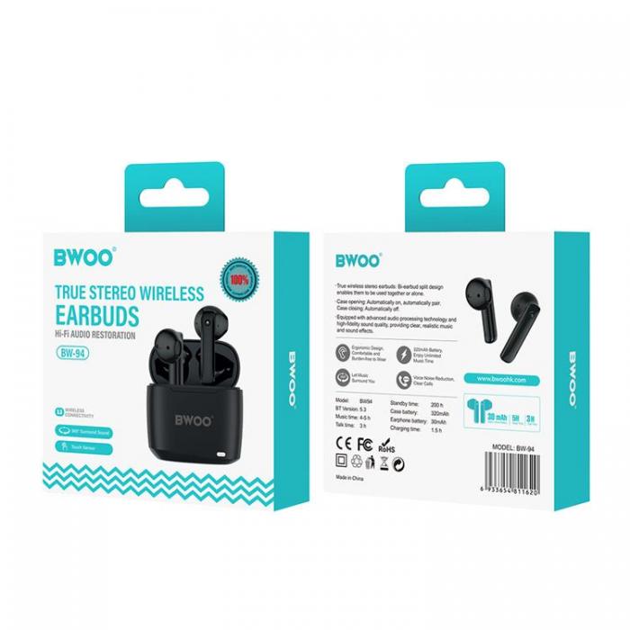 BWOO - BWOO TWS In-Ear Hrlurar Trdlsa Bluetooth BW94 - Svart