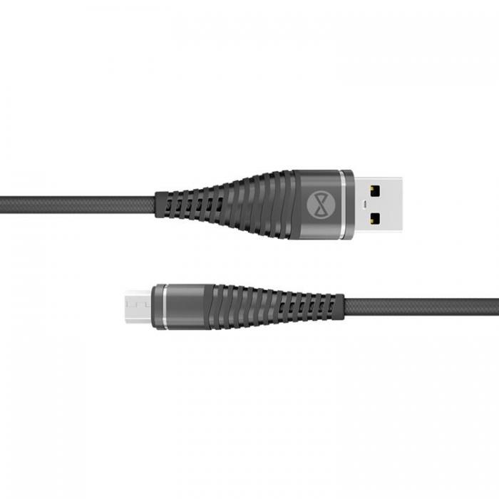 Forever - Forever Shark Kabel USB till Micro-USB 1m 2A - Svart