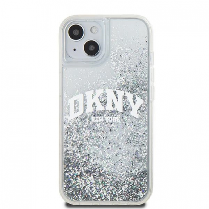 DKNY - DKNY iPhone 14 Mobilskal Liquid Glitter Big Logo - Vit