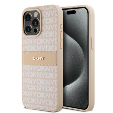 DKNY - DKNY iPhone 14 Pro Mobilskal Läder Mono Stripe & Metal Logo