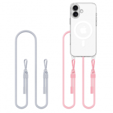 Tech-Protect - Tech-Protect iPhone 16 Mobilhalsband Skal Magsafe Flexair - Grå/Rosa