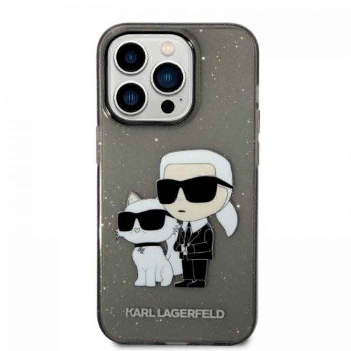 KARL LAGERFELD - Karl Lagerfeld iPhone 14 Pro Max Skal IML GLIT NFT Karl & Choupette - Svart