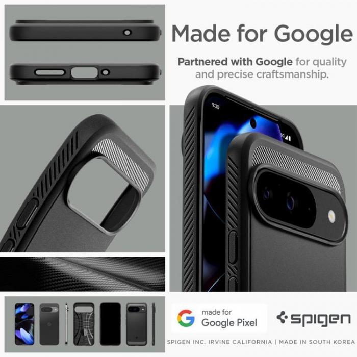 Spigen - Spigen Google Pixel 9/9 Pro Mobilskal Rugged Aromor - Matt Svart