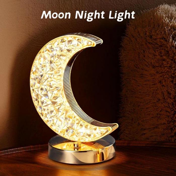 A-One Brand - Crystal Moon Night Light Touch Lampa