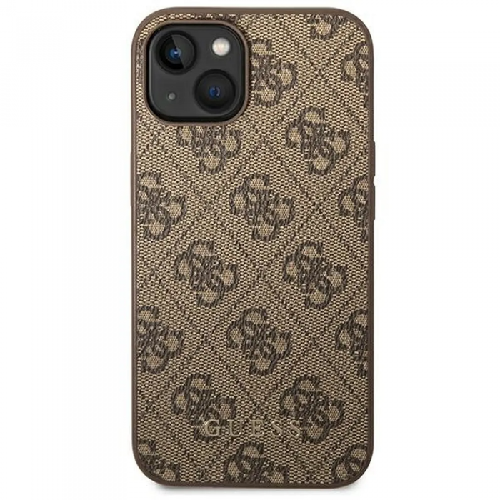 Guess - GUESS iPhone 14 Plus Skal Gold Logo - Brun