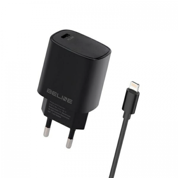 Beline - Beline Vggladdare Med USB-C Till Lightning Kabel - Svart