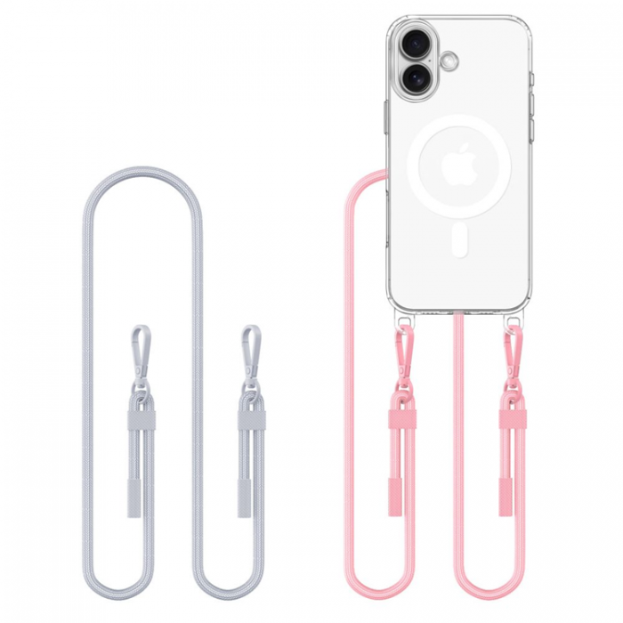 Tech-Protect - Tech-Protect iPhone 16 Mobilhalsband Skal Magsafe Flexair - Gr/Rosa