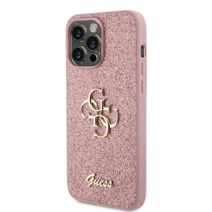 Guess - Guess iPhone 15 Pro Max Mobilskal Glitter Script Big - Rosa