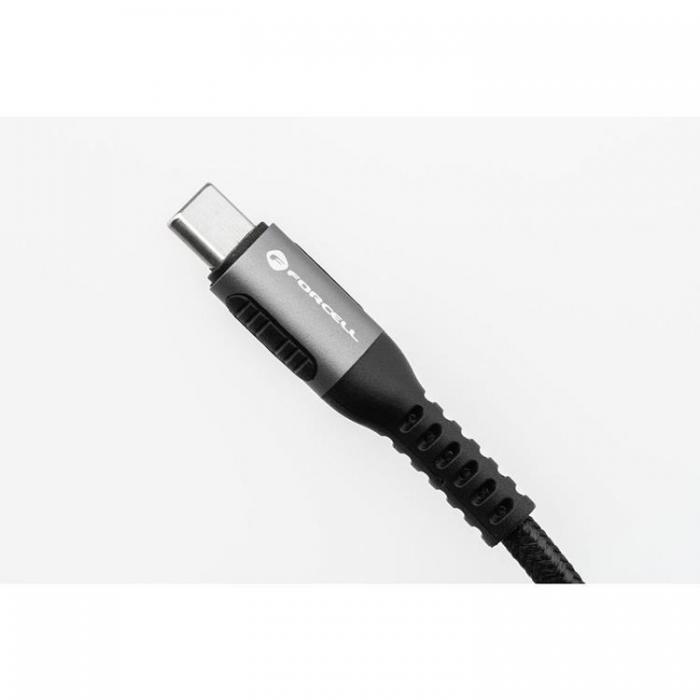 Forcell - Forcell USB-C till Lightning Kabel 27W 3m PD 3A Cafule - Svart