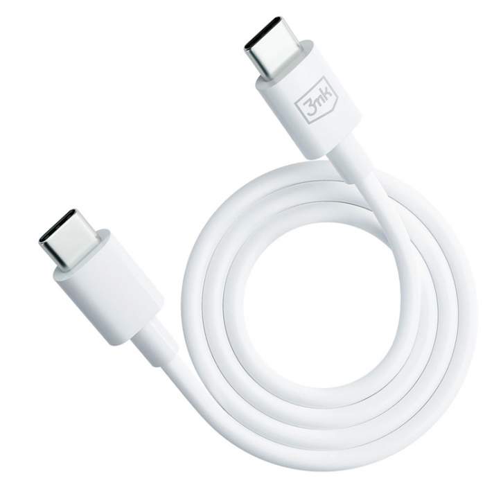 3MK - 3mK Hyper USB-C till USB-C kabel 100W 1.2m - Vit