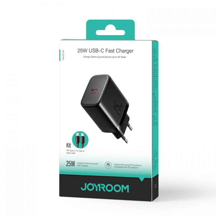 Joyroom - Joyroom Snabb Vggladdare 25W med USB-C Kabel 1m