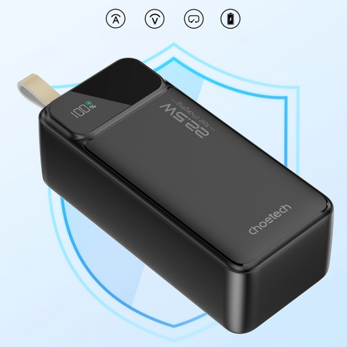 Choetech - Choetech Powerbank 40000mAh 22.5W PD USB-C, USB-A - Svart