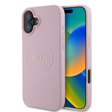 Guess - Guess iPhone 16 Plus Mobilskal Magsafe Grained Ring - Rosa