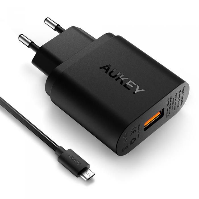 UTGATT5 - Aukey Qualcomm Certified Quick charger 3.0 - Svart