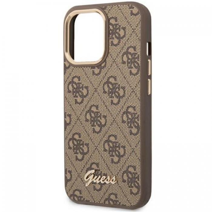 Guess - GUESS iPhone 14 Pro Max Skal Vintage Gold Logo - Brun