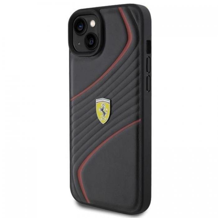 Ferrari - Ferrari iPhone 15 Plus Mobilskal Twist Metal Logo - Svart