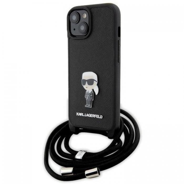 KARL LAGERFELD - KARL LAGERFELD iPhone 15 Halsbandsskal Monogram Metal Pin - Svart