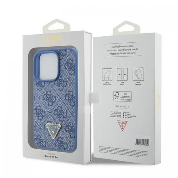 Guess - Guess iPhone 15 Pro Mobilskal Triangle Strass - Bl