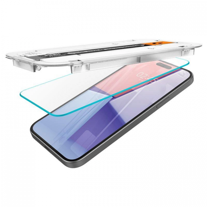 Spigen - [2-Pack] Spigen iPhone 15 Plus Hrdat Glas Skrmskydd 'EZ' Fit