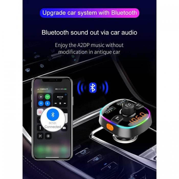 A-One Brand - FM MP3-Sndare Bluetooth 5.0 + Minneskortlsare + 2xUSB