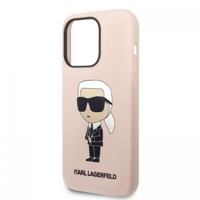 KARL LAGERFELD - Karl Lagerfeld iPhone 14 Pro Max Skal Silicone Ikonik - Rosa