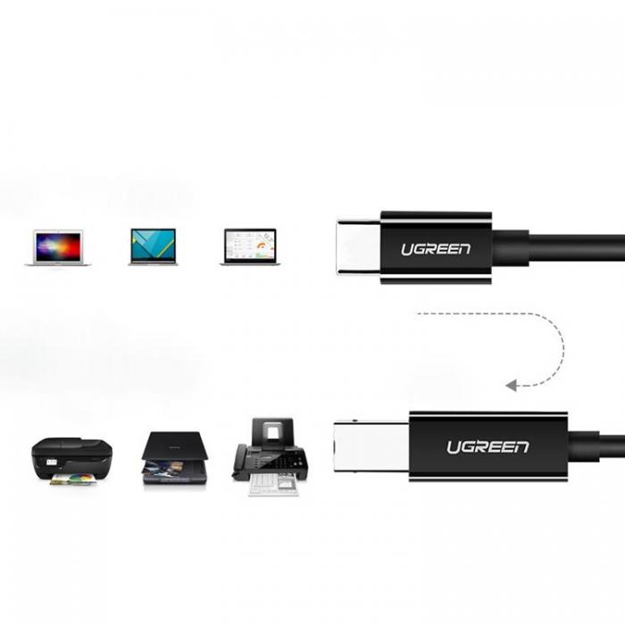 Ugreen - Ugreen USB-C 2.0 Till USB-B Kabel 1m - Svart