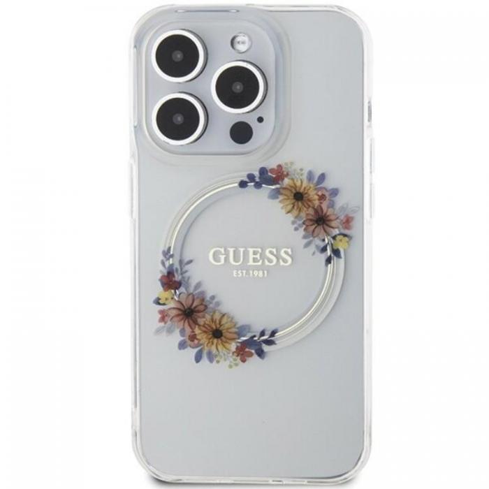 Guess - Guess iPhone 15 Pro Max Mobilskal Magsafe IML Flowers Wreatch