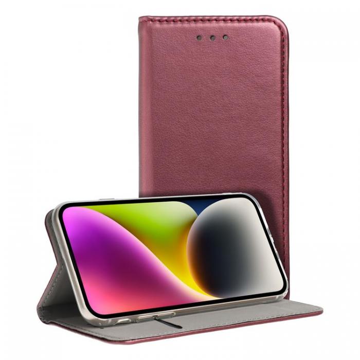 A-One Brand - Motorola Moto G84 Plnboksfodral Smart Magneto - Burgundy