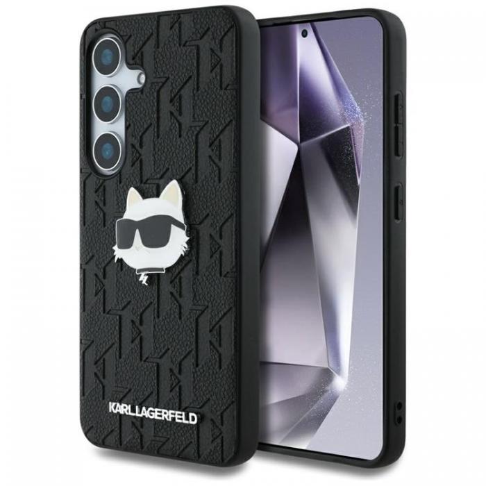 KARL LAGERFELD - Karl Lagerfeld Galaxy S25 Ultra Mobilskal Lder Monogram Choupette Head - Svart