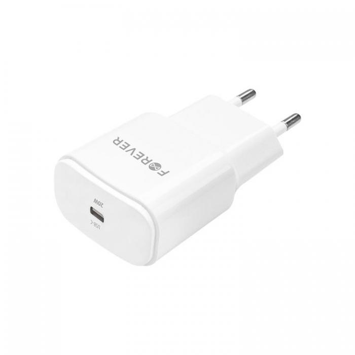 Forever - Forever Vggladdare 1x USB-C 20W TC-01 - Vit