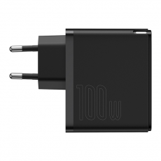 BASEUS - Baseus GaN2 Väggladdare 100W + USB-C Kabel - Svart