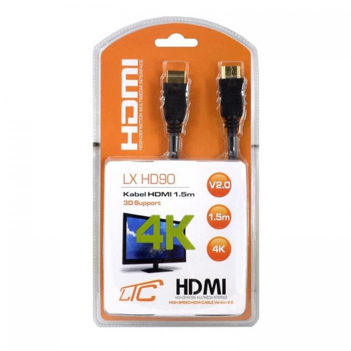 A-One Brand - HDMI Till HDMI kabel v2.0 4K 1.5m - Svart