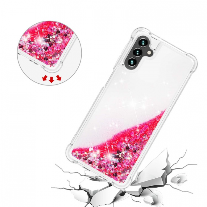 A-One Brand - Galaxy A54 5G Mobilskal YB Quicksand Glitter TPU - Rosa