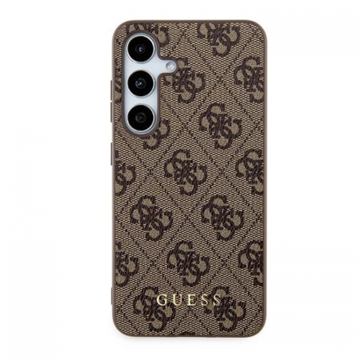 Guess - Guess Galaxy A55 5G Mobilskal Metall Gold Logo - Brun