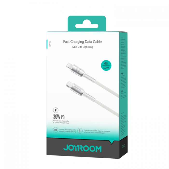 Joyroom - Joyroom S-A51 30W Lightning - USB-C Kabel 1.2m - Ljusgr